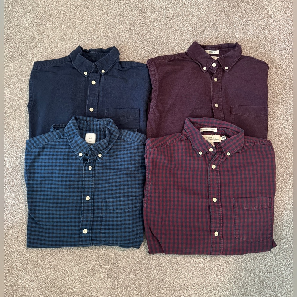 4-pack H&M casual button down shirts